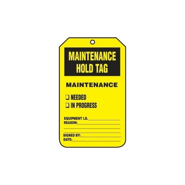 Accuform Safety Tags, MAINTENANCE HOLD Tags, 8.5in x 3.875in, RP-Plastic, 5PK - TRS316PTM
