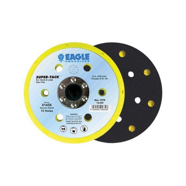 Eagle Abrasives 6in SUPER TACK BACK UP PAD 15-HOLES - 1456