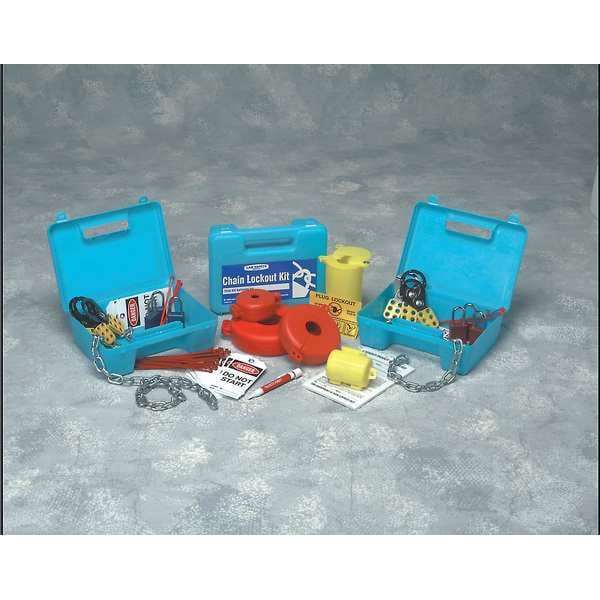 Brady Portable Lockout Kit, Filled, Valve, 14 - LK041R-BLUE