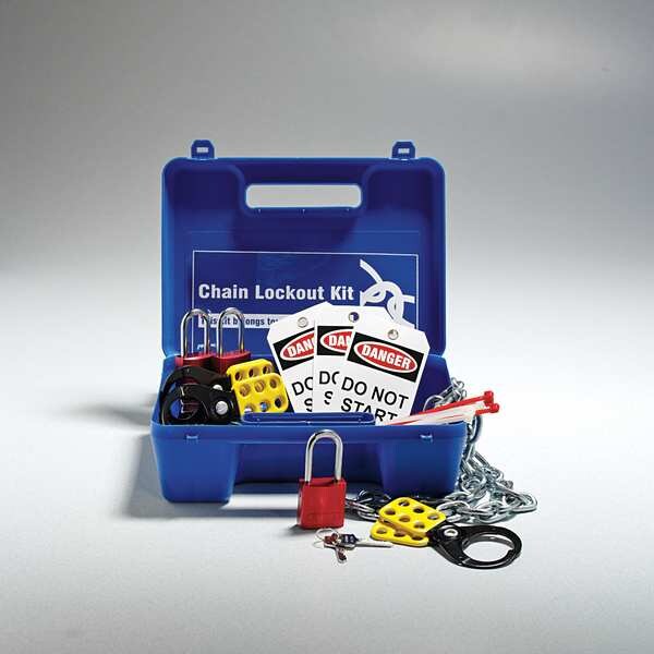 Brady Portable Lockout Kit, Filled, Valve, 14 - LK041R-BLUE