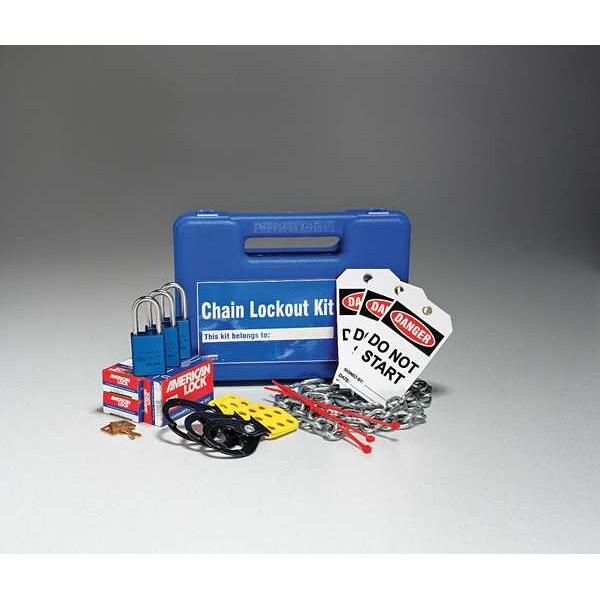 Brady Portable Lockout Kit, Filled, Valve, 14 - LK041R-BLUE