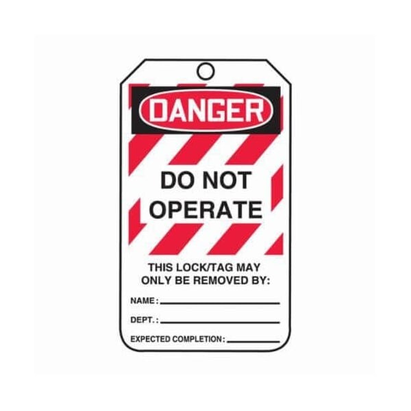 Accuform Safety Tags, DANGER DO NOT OPERATE, 5.75in x 3.25in, PF-Cardstock, 25PK - MLT406CTP