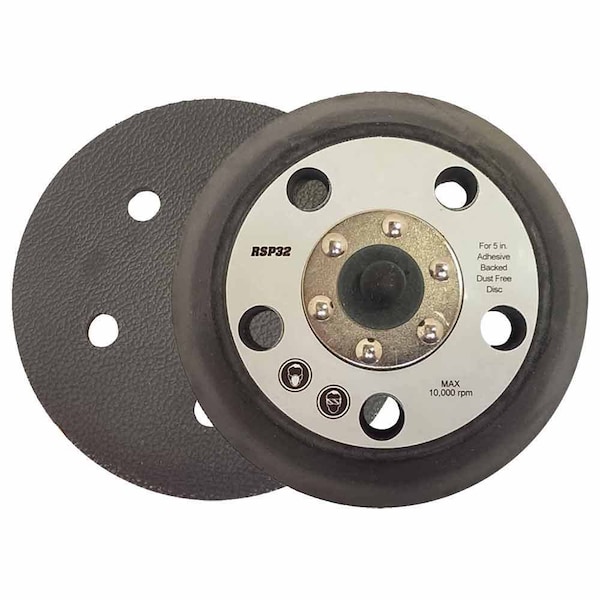 Superior Pads And Abrasives 5" Dia - 5/16"-24 UNF Threaded Shaft PSA/Adhesive Back Sander Pad 5 Vacuum Holes - RSP32