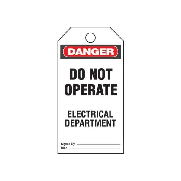 Panduit Safety Tag, Vinyl, 3in Width, 5.75in Height - PVT-43