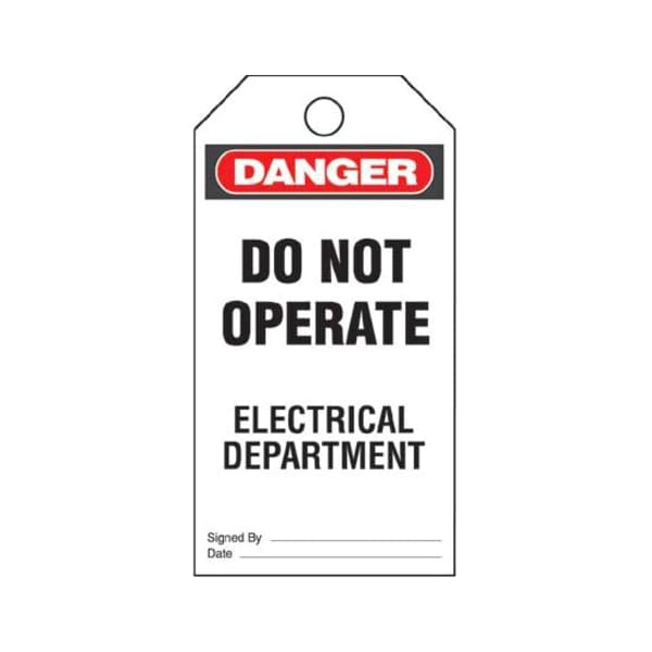 Panduit Safety Tag, Vinyl, 3in Width, 5.75in Height - PVT-43