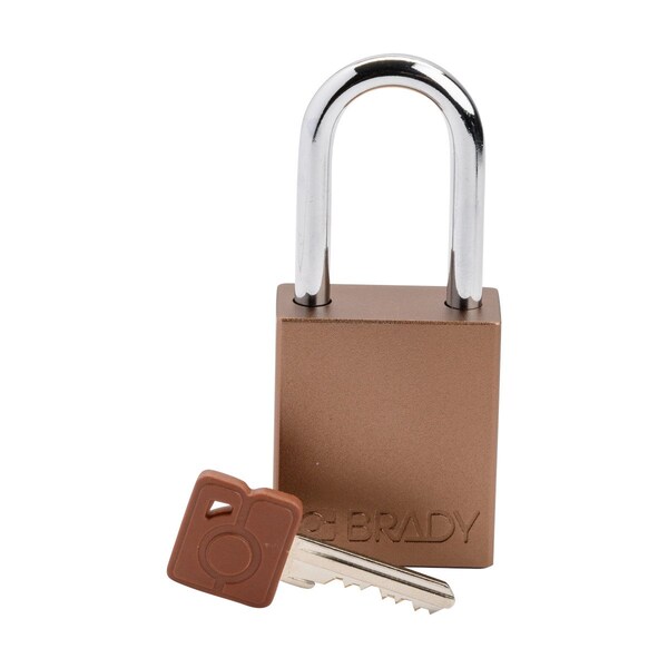 Brady Velocity Lockout Padlocks Aluminum 1.5in Shackle Clearance KD Brown - SDAL-BRN-38ST-KD