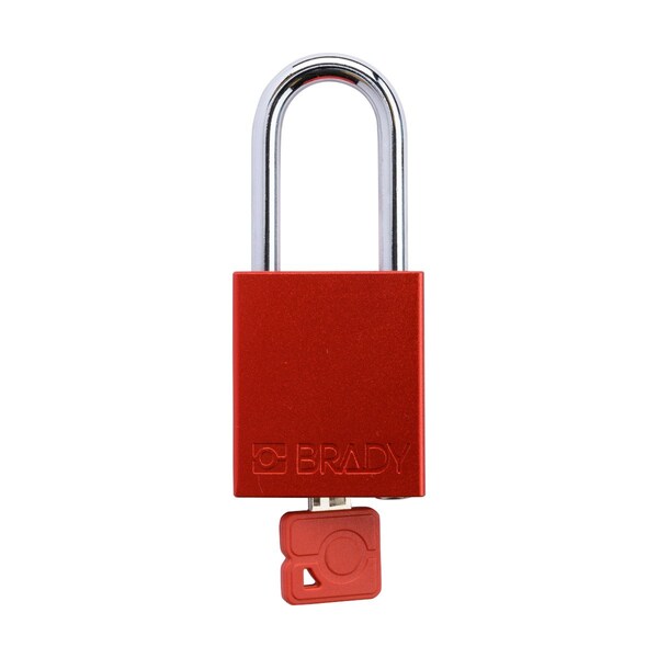 Brady Keyed Alike Padlock Unique Set Aluminum Red 1.5 in Steel Shackle Keycode 3 - SDAL-RED-38ST-003