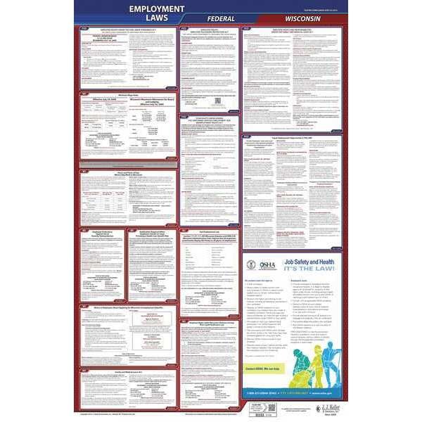 Jj Keller LaborLaw Poster, Fed/STA, WI, ENG, 26inH, 1yr - 300-WI-1