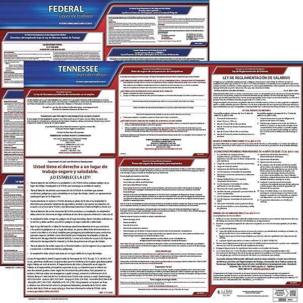 Jj Keller Labor Law Poster, Fed/STA, TN, SP, 20inH, 3yr - 200-TN-3