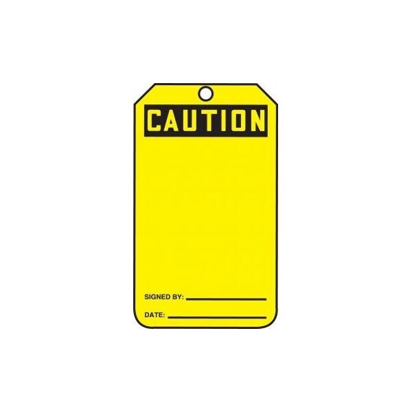 Accuform Safety Tags, CAUTION Blank, 5.75in x 3.25in, HS-Laminate, 5PK - MGT200LTM