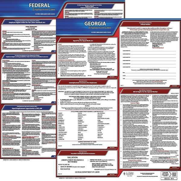 Jj Keller LaborLaw Poster, Fed/STA, GA, ENG, 20inH, 1yr - 100-GA-1