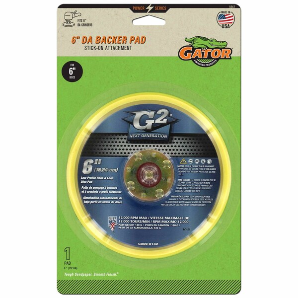 Gator Finishing 6-inch Stick-On Sanding Backer Pad - 5247