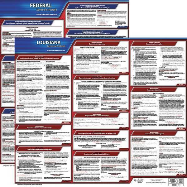 Jj Keller Labor Law Poster, Fed/STA, LA, SP, 20inH, 3yr - 200-LA-3