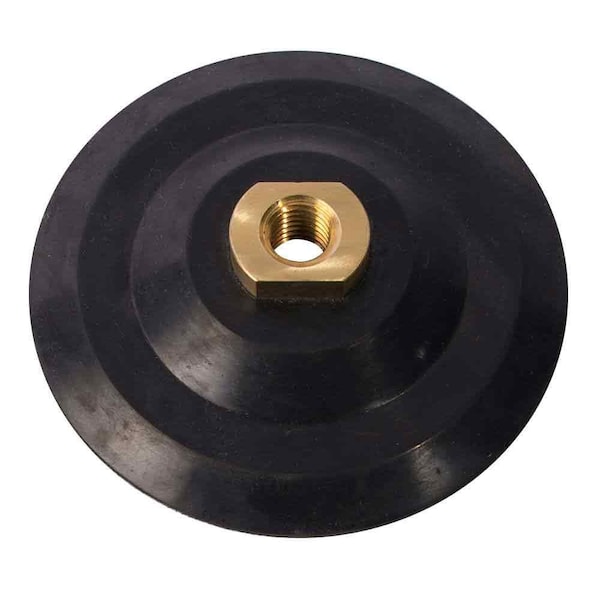 Specialty Diamond 4 Inch Dia Semi Flexible Rubber Backing Pad with Hook & Loop and 5/8 Inch-11 Female Brass Nut - PP40