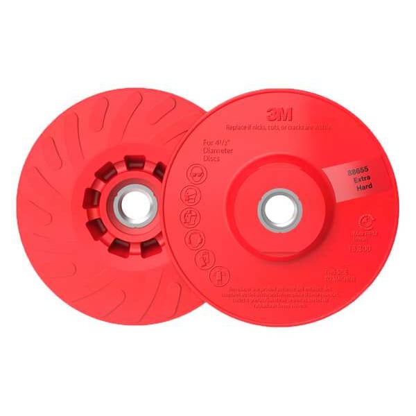 3M Fiber Disc Backup Pad, 4 1/2 in Dia, PK10 - 88655