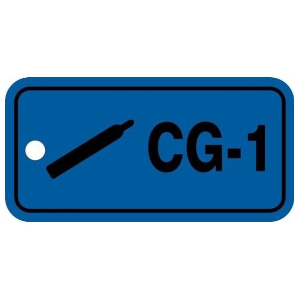 Accuform Energy Source ID Tag, CG-1 Compressed Gas, 1.5in x 3in, Adhesive Dura-Poly, 5PK - TDJ701XVM