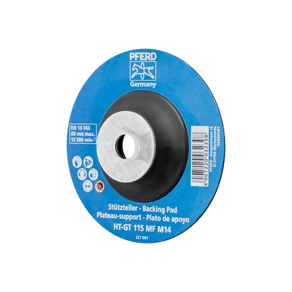 Pferd 4-1/2" Temp.-Resistant Fiber Disc Backing Pad - 5/8-11 Nut - Hard Desnity - 69482