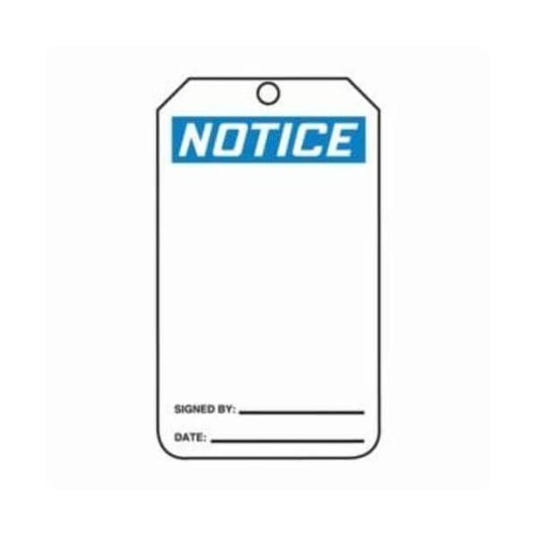 Accuform Safety Tags, NOTICE BLANK, 5.75in x 3.25in, RP-Plastic, 25PK - MDT800PTP