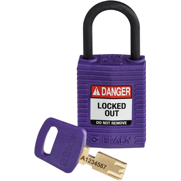 Brady Safekey Lockout Padlock Nylon Purple 1.0" Plasti - CPT-PRP-25PL-KD