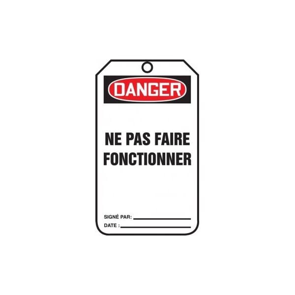 Accuform Danger, PF-Cardstock, 3-1/4 in Width, 1/4 in Height, , 5 PK - TCF018PTM