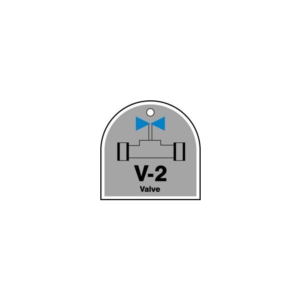 Accuform Energy Source ID Tag, V-2 VALVE, 2.5in x 2.5in, Plastic, 5PK - TDJ202VPM