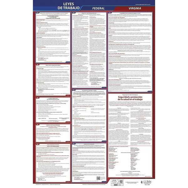 Jj Keller Labor Law Poster, Fed/STA, VA, SP, 40Wx26inH - 400-VA