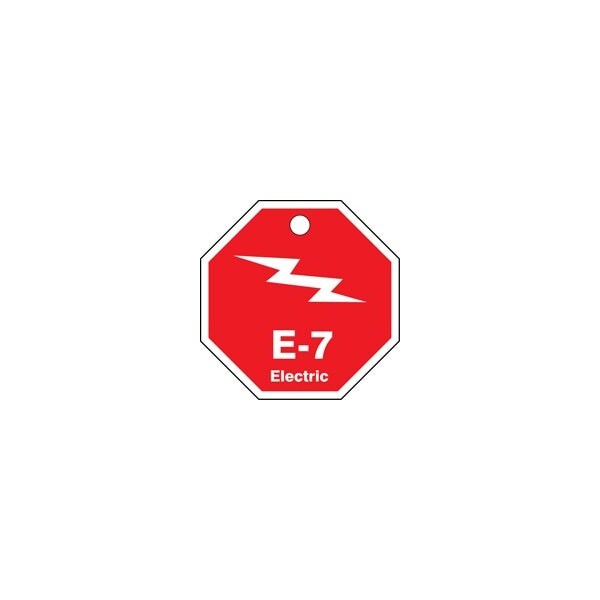 Accuform Energy Source ID Tag, E-7 ELECTRIC, 2.5in x 2.5in, Plastic, 5PK - TDK307VPM