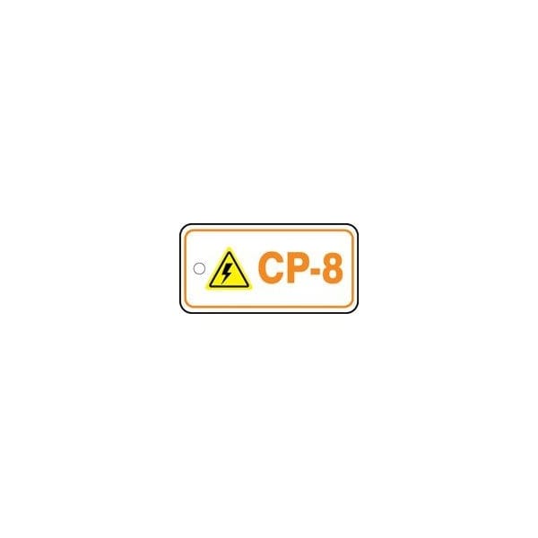 Accuform Energy Source ID Tag, CP-8, 1.5inx3in, Adhesive Dura-Poly, 5PK - TDF208XVM