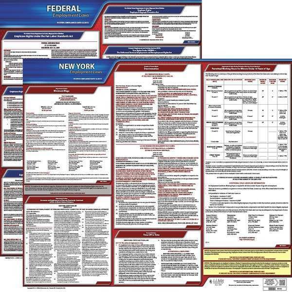 Jj Keller Labor Law Poster Kit, NY, English, 27 In. W - 100-NY-K