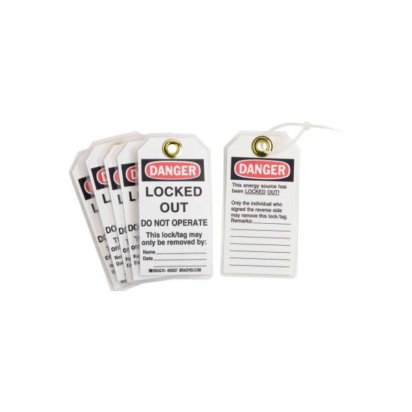 Brady Brady Lockout Tag- Danger Do Not Operate, Heavy Duty Polyester Encapsulated, 25/Pack - 65535