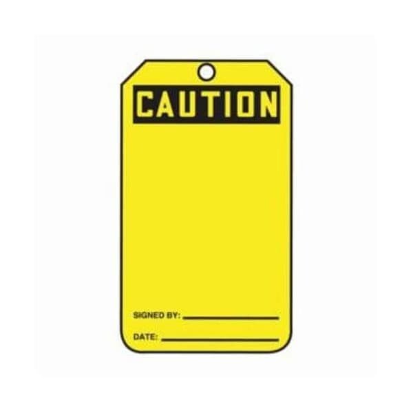 Accuform Safety Tags, CAUTION Blank, 5.75in x 3.25in, PF-Cardstock, 25PK - MGT200CTP