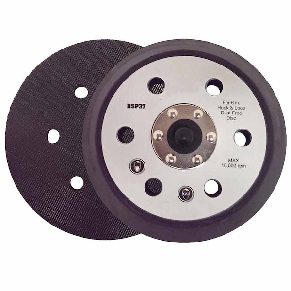 Superior Pads And Abrasives 6" Dia 6 Vacuum Holes w/5/16"-24 Threaded Shaft Hook & Loop Sander Pad Replaces Porter Cable 18001 - RSP37
