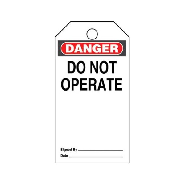 Panduit Tag, "Danger Do Not Operate", 25 Tags - PVT-42-Q