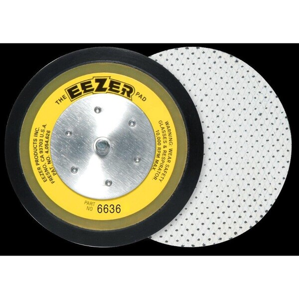 Eezer Products 6in PSA Backing Pad, Fully Molded, Epoxy-Glass Backing, Autobody & Fine Finishing, 10,000 RPM - 6636