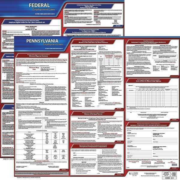 Jj Keller LaborLaw Poster, Fed/STA, PA, ENG, 20inH, 1yr - 100-PA-1