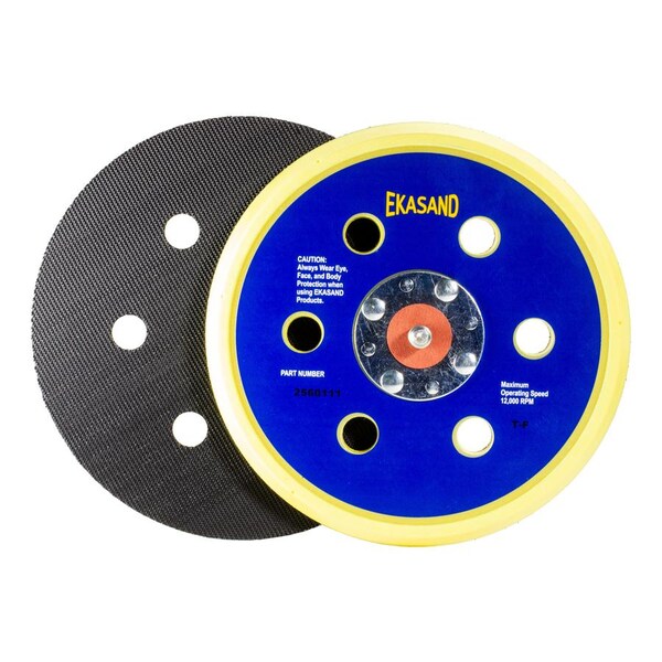 Uneeda Ekasand Sanding Disc Pad 6 Inch, 6 Holes Vented, Low Profile, 4-Rivet Hook & Loop - P-101664