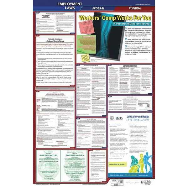 Jj Keller LaborLaw Poster, Fed/STA, FL, ENG, 40Wx26inH - 300-FL