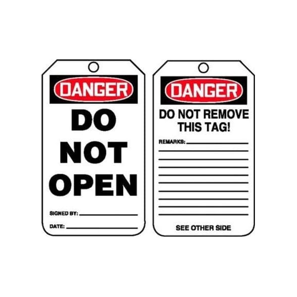 Accuform Danger, HS-Laminate, 3-1/4 in Width, 0.3 in Height, , 25 PK - MDT200PTP