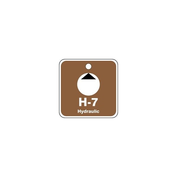 Accuform Energy Source ID Tag, H-7 HYDRAULIC, 2.5in x 2.5in, Adhesive Dura-Poly, 5PK - TDK507XVM