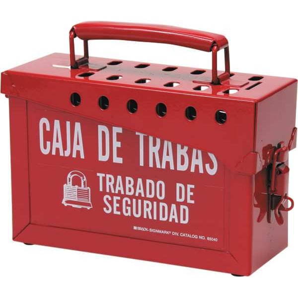 Brady Group Lockout Box, Heavy Duty Steel, Red - 65040