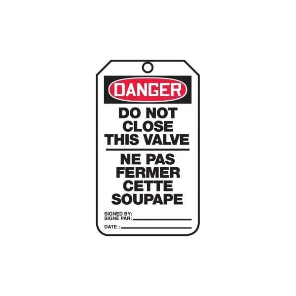 Accuform Danger, PF-Cardstock, 3-1/4 in Width, 1/4 in Height, , 25 PK - TCF186PTP
