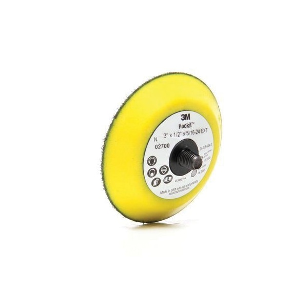 3M 3M Hookit Disc Pad 02700, 3 in x 1/2 in 5/16-24 External - 7100001985