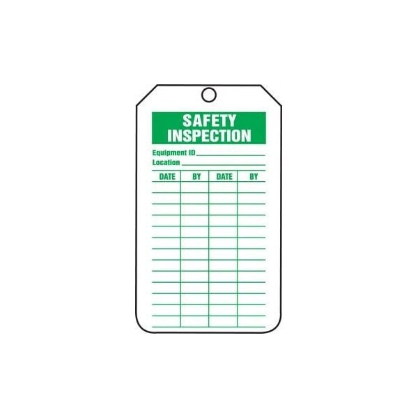 Accuform Mini Safety Tags, SAFETY INSPECTION, 4.25in x 2.125in, RP-Plastic, 25PK - TRM106PTP