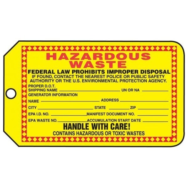 Accuform Self-Laminating RP-Plastic, 3-1/4 in Width, 0.55 in Height, , 5 PK - THS325CTP