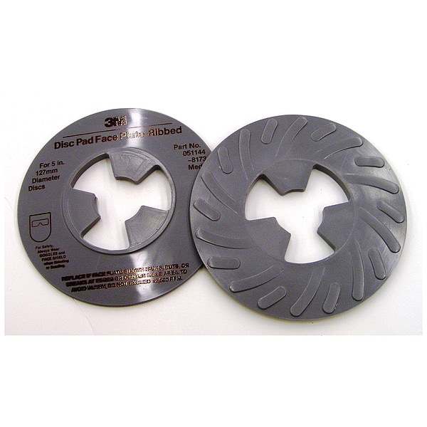 3M Disc Pad Ribbed Face Plate, 5 in D, PK10 - 81734