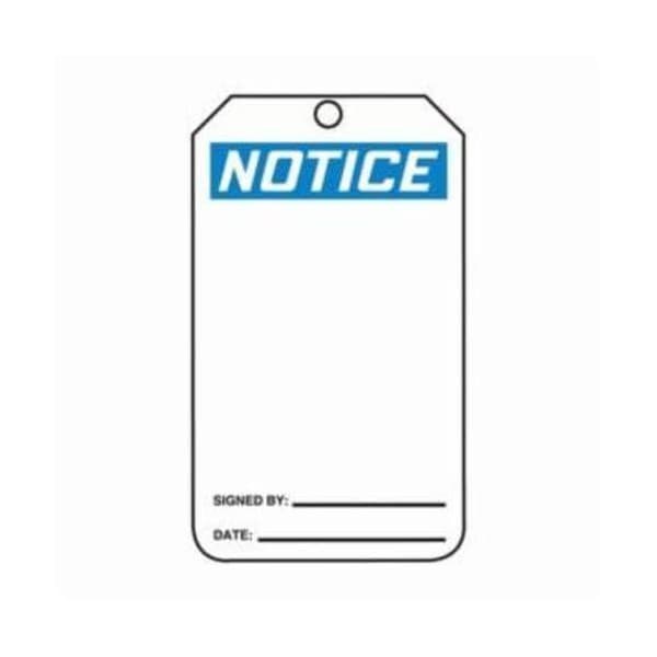 Accuform Safety Tags, NOTICE BLANK, 5.75in x 3.25in, PF-Cardstock, 25PK - MDT811CTP