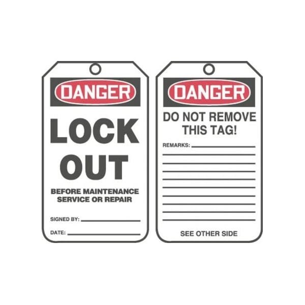 Accuform Caution, PF-Cardstock, 3-7/8 in Width, 1/4 in Height, , 5 PK - MDT238PTM
