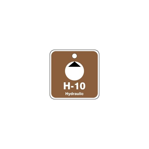 Accuform Energy Source ID Tag, H-10 HYDRAULIC, 2.5in x 2.5in, Plastic, 5PK - TDK510VPM