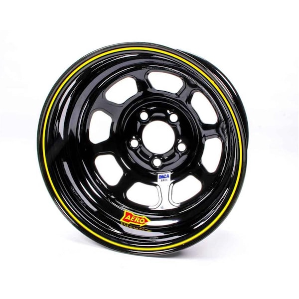 Aero Race Wheels Aero Race Wheels 52-184720 52-Series IMCA Rolled Wheel - Black - 15 x 8 in. - 5 x 4.75 in. Bolt Circle - 2 in. Back Spacing - 19 lbs - ARW52-184720