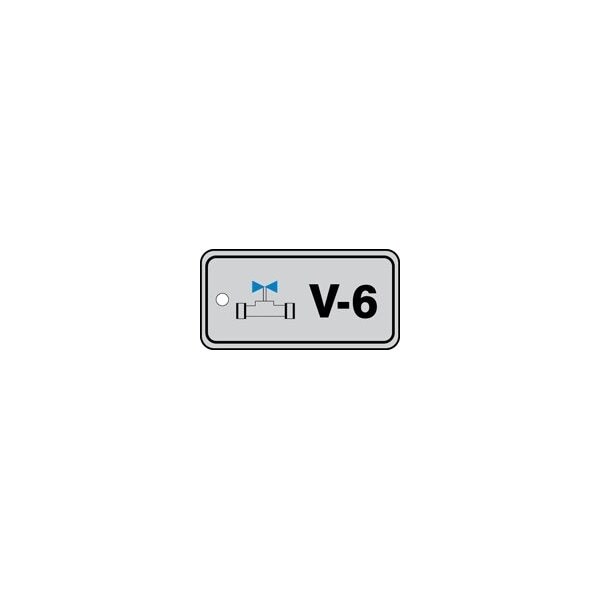 Accuform Energy Source ID Tag, V-6 Valve, 1.5in x 3in, Plastic, 5PK - TDJ406VPM